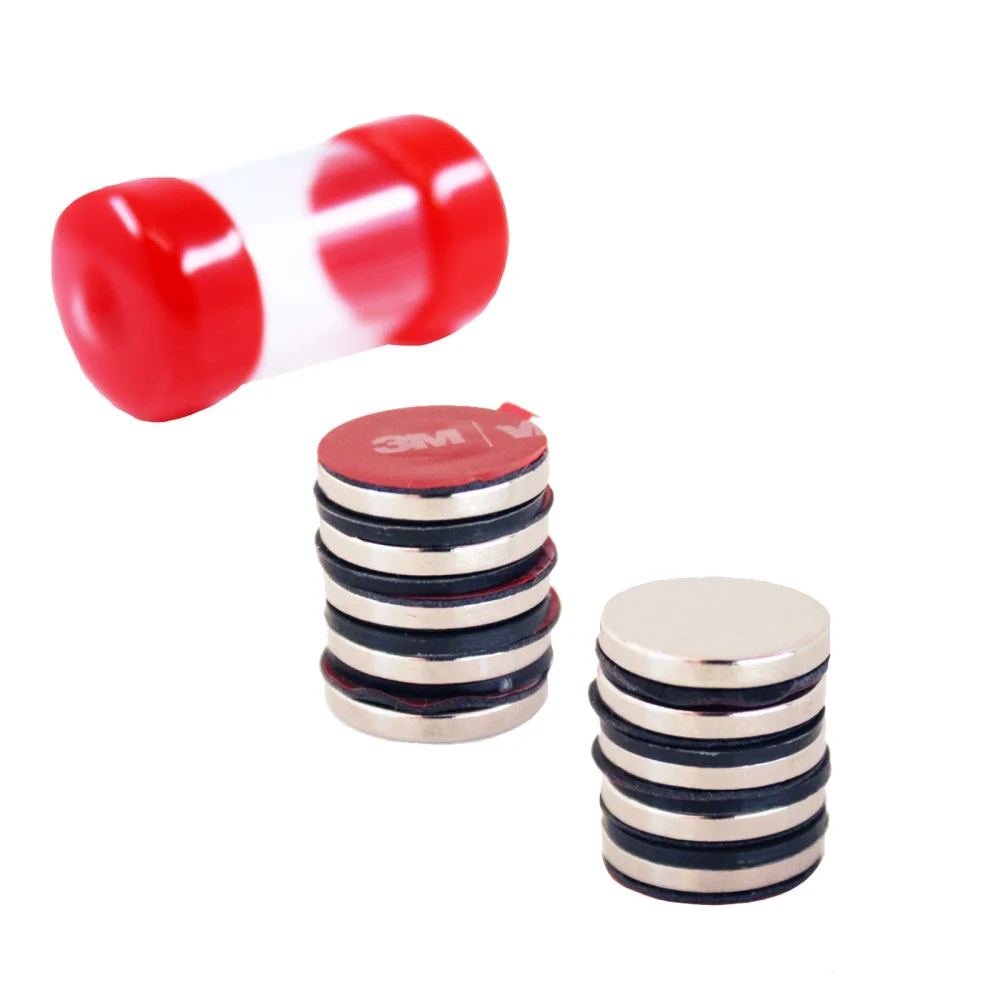 Supermagneter Selvklebende, 20x3 mm, 10-pakk
