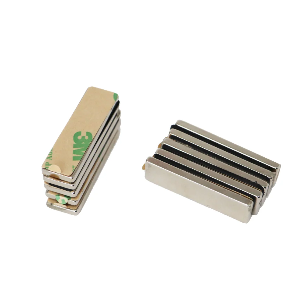 Supermagneter selvklebende, 40x10x3 mm, 10-pakk