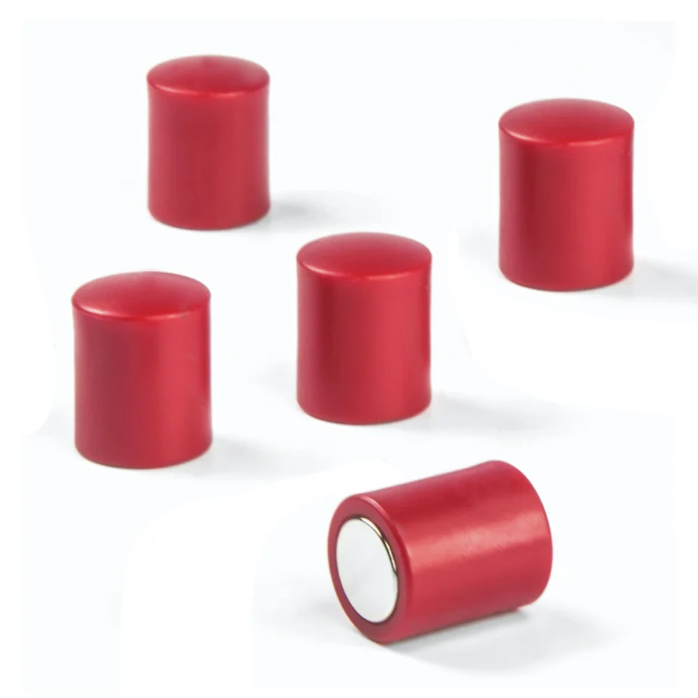 Magnet med plastdeksel 14x18 mm, Rød (5-pakning)