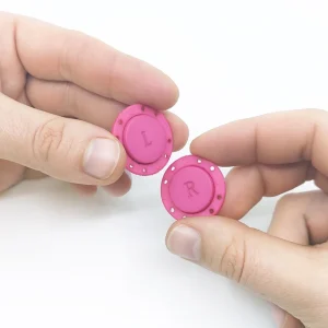 Magnetisk knapp rund Ø26 mm, mørk rosa
