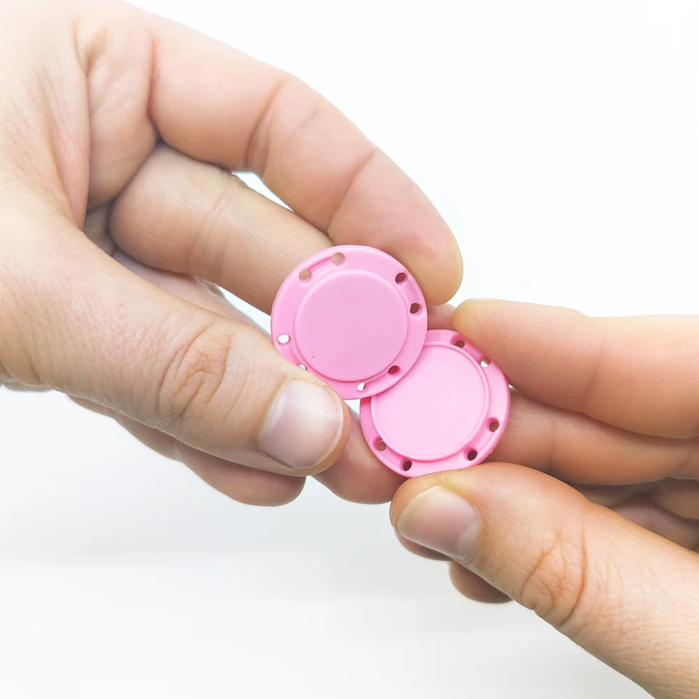 Magnetisk knapp rund Ø26 mm, pink