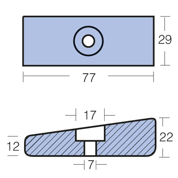 Tecnoseal, sink anode Mercury 50-225 hk, 826134