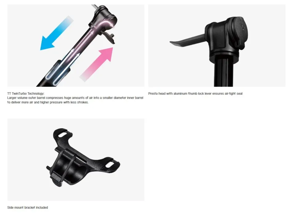 Topeak Roadie TT Mini, minipumpe