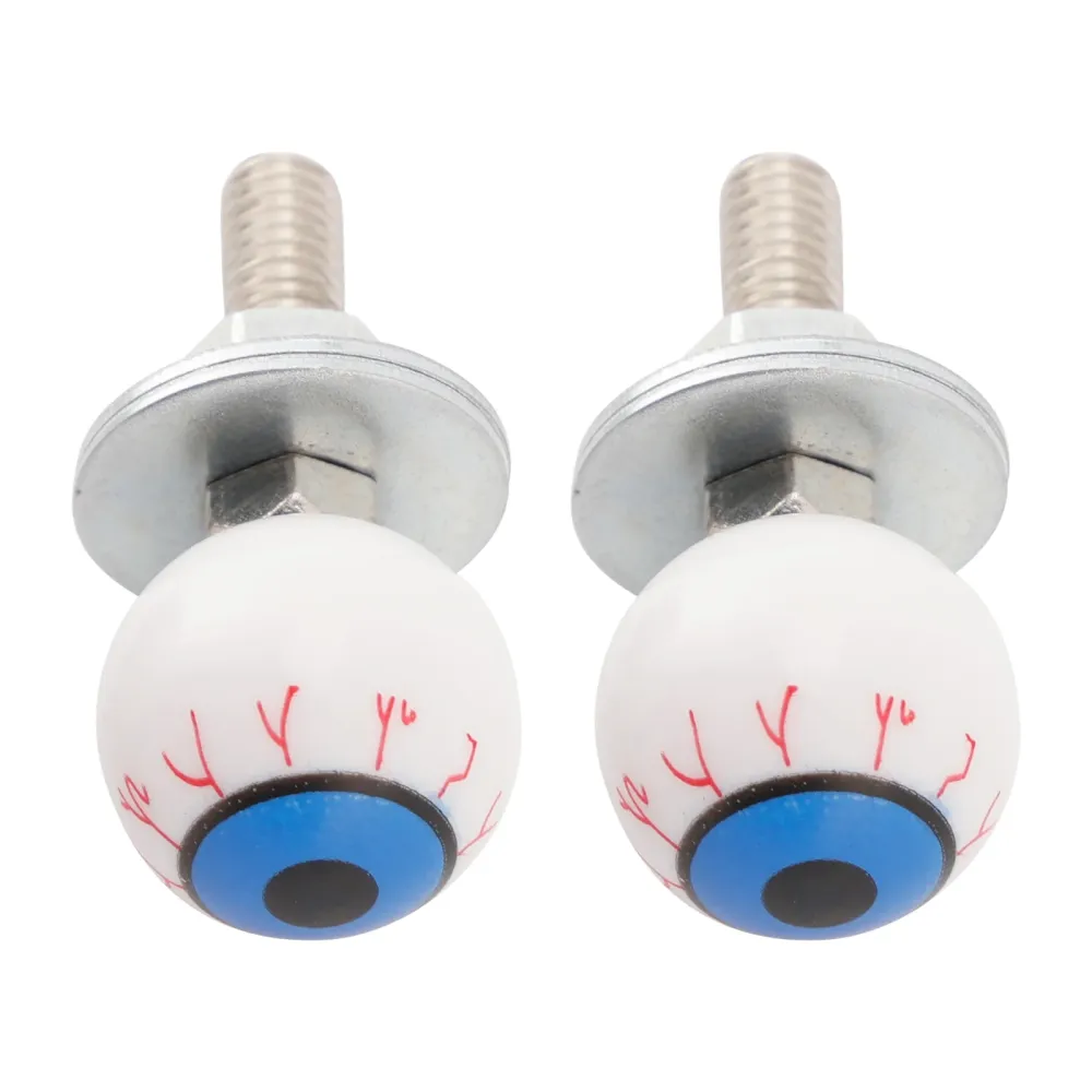 2x tilpasset Eyeball License Plate Bolt Screw Plastic Motorcycle Chopper Trike
