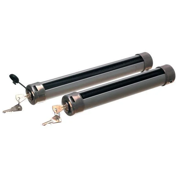 Motorlås u/25hk, anodisert aluminium med rustfrie endestykker, 2 nøkler