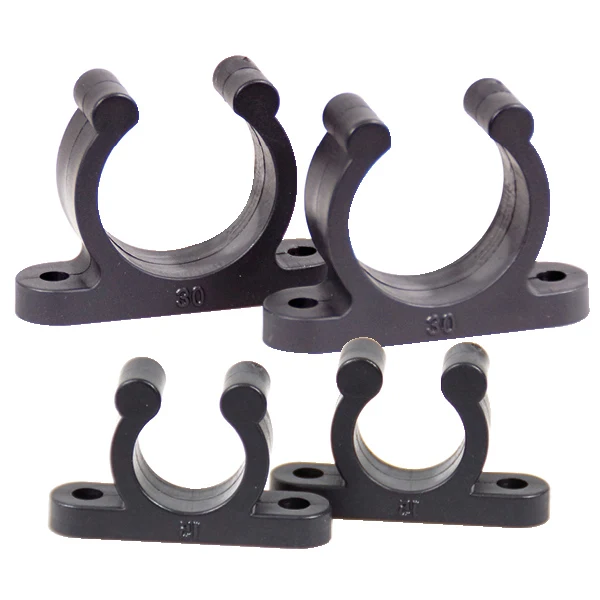 Nylonklemme 15mm med utvendig hull, 2 stk, sort