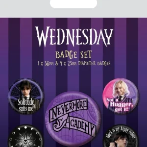 Wednesday Pins Nevermore 5-pk