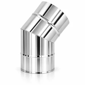 Ø200 mm Røykrør 45 grader rustfri
