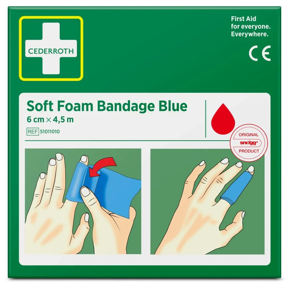 Plaster Soft Foam blå 6cm x 4,5m