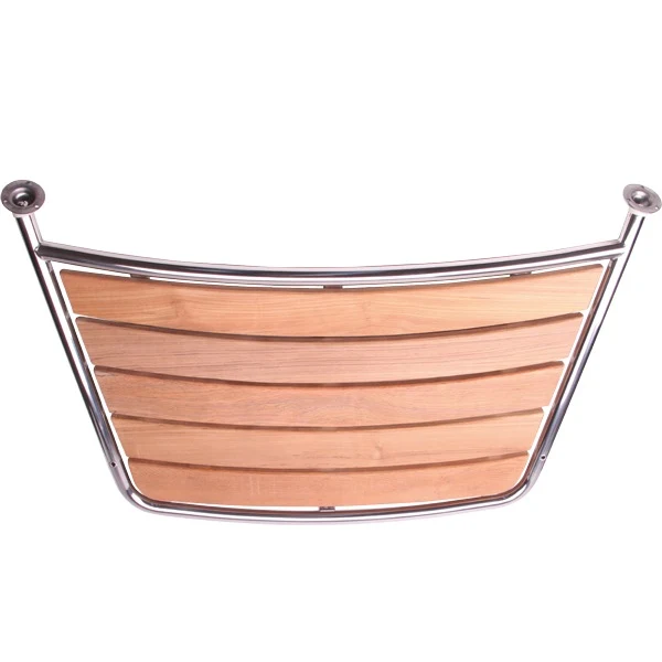 Badeplattform i rustfritt stål og teak, 109x60cm, AISI 316