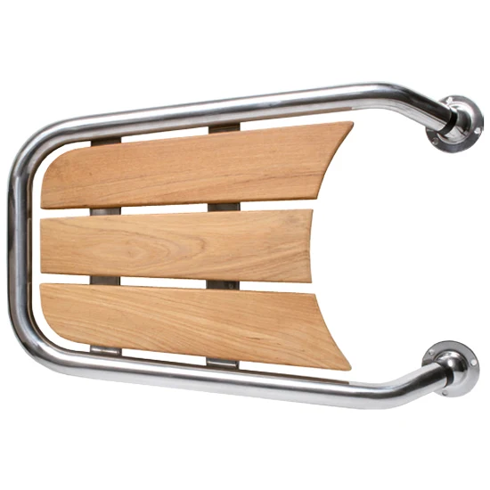 Baugplattform motorbåt, 50x35 cm, rustfritt stål og teak, Ø: 32,0 mm