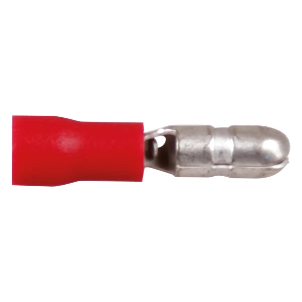 Hannkontakt rund rød 4,0 mm, 10 stk, 0,5 - 1,5 mm²