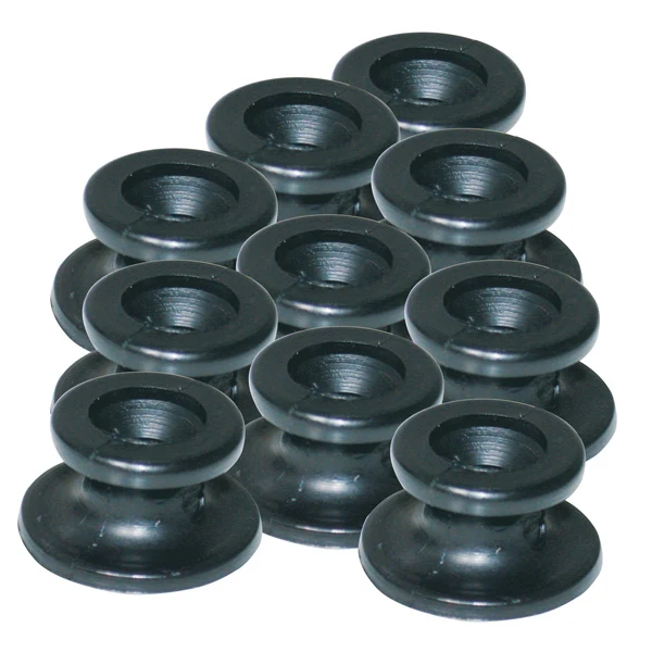 Sort PVC-knapp gummistropp 1041950, 10 stk