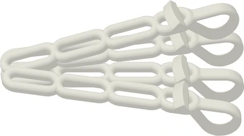 Unimer, Presenningsrem kombi 305 mm, 4 stk, Hvit Gummi