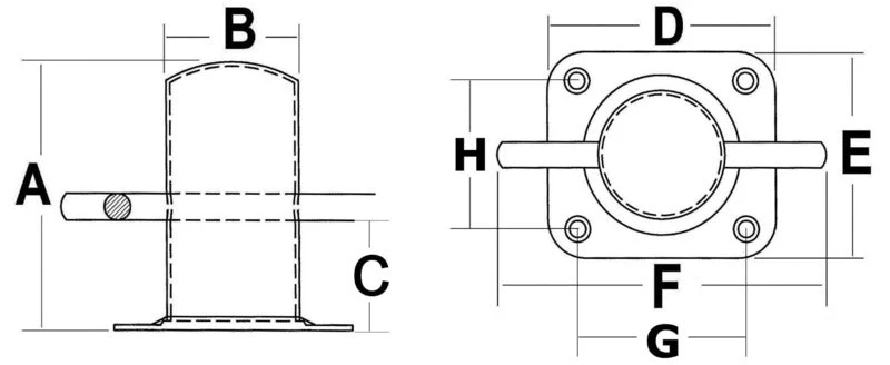 Bryggepullert Syrefast 142 x 70 mm