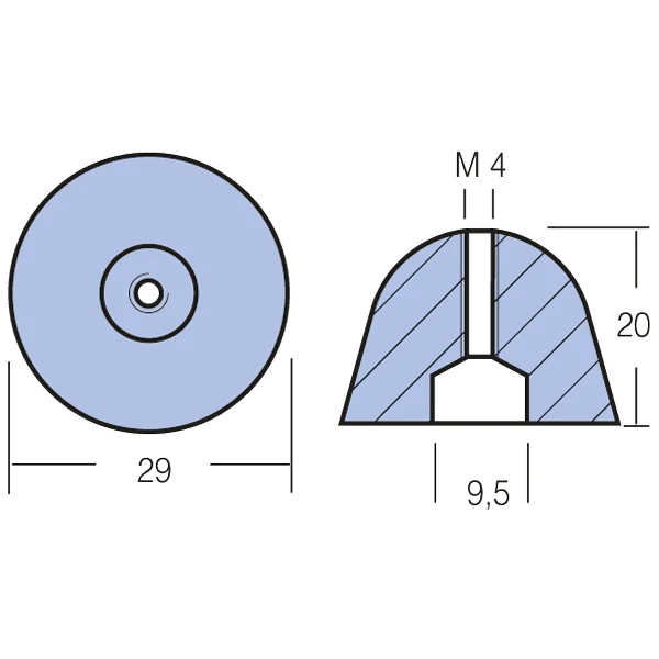 Tecnoseal, sink anode baugpropell QL 600, Ø 29,0 mm, 41100098