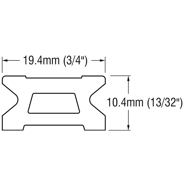 Ronstan, Lap rail 19mm 2m Series 19, 1996 mm, 620 g