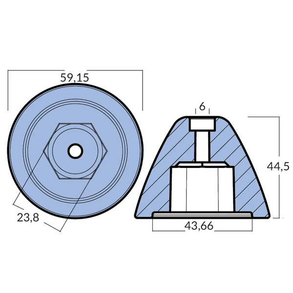 Tecnoseal, sink anode BTQ 300, TQ30000, 0,54 kg