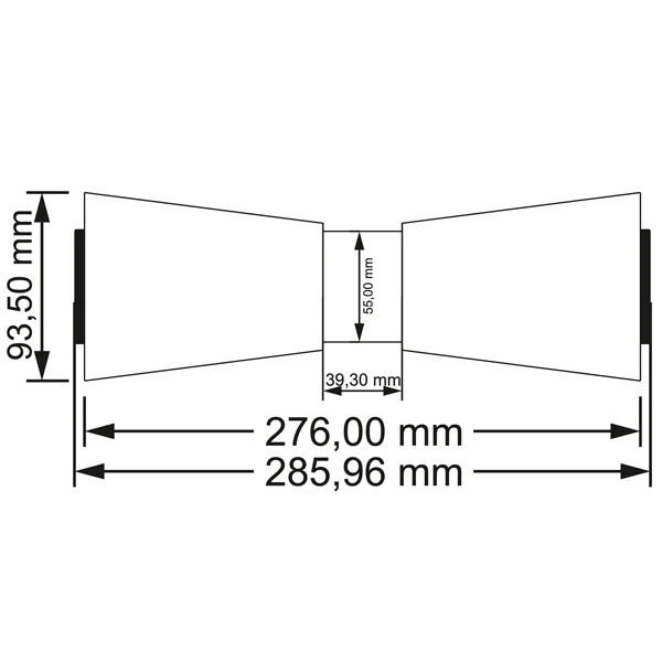 Kjølrull blå 286x93 mm hull Ø21 mm