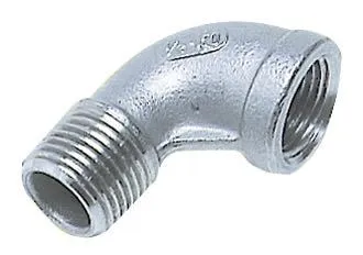 1852, Bøy 90° inn/ut gjenger RF AISI 316 stål, 3/4"