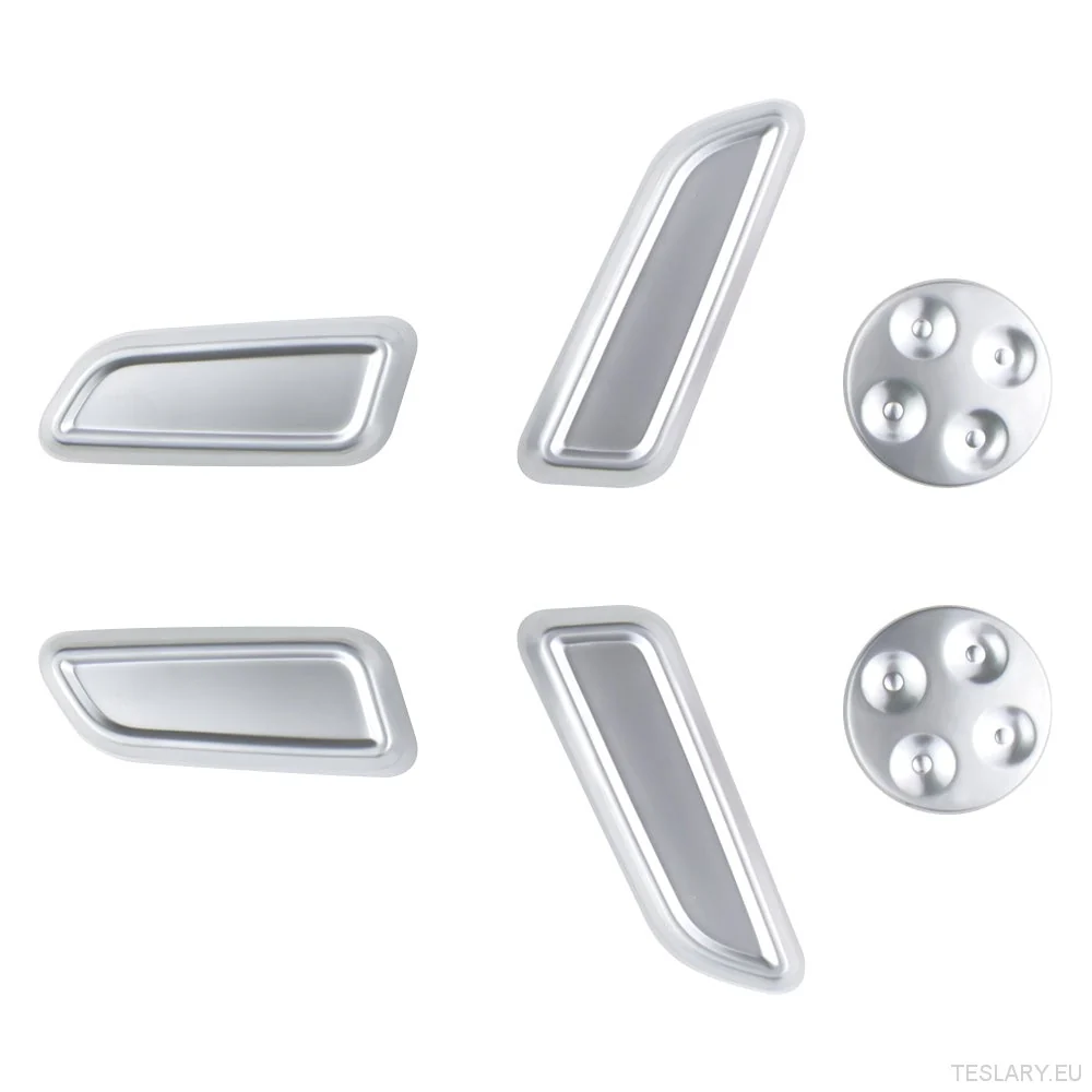 Premium Chrome Seat Justering Trim Covers Tesla Model 3 og Model Y
