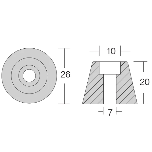 1852, sink anode Sidepower 4 og 6 HK 3-blad, 61180