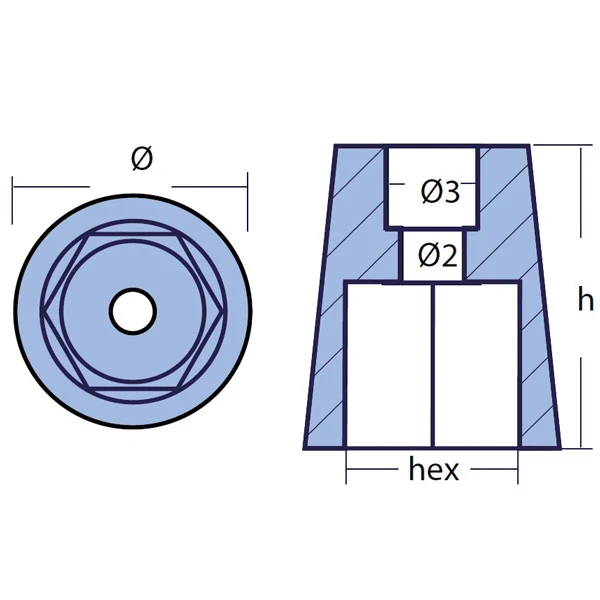 Tecnoseal, sink mutter sekskant aksel 20-25 mm, 1141522
