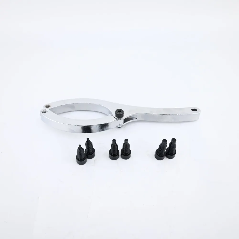 1 STK Justerbar hydraulisk sylindernøkkelnøkkel Stempelnøkkelåpning 230 mm med 6 bolter