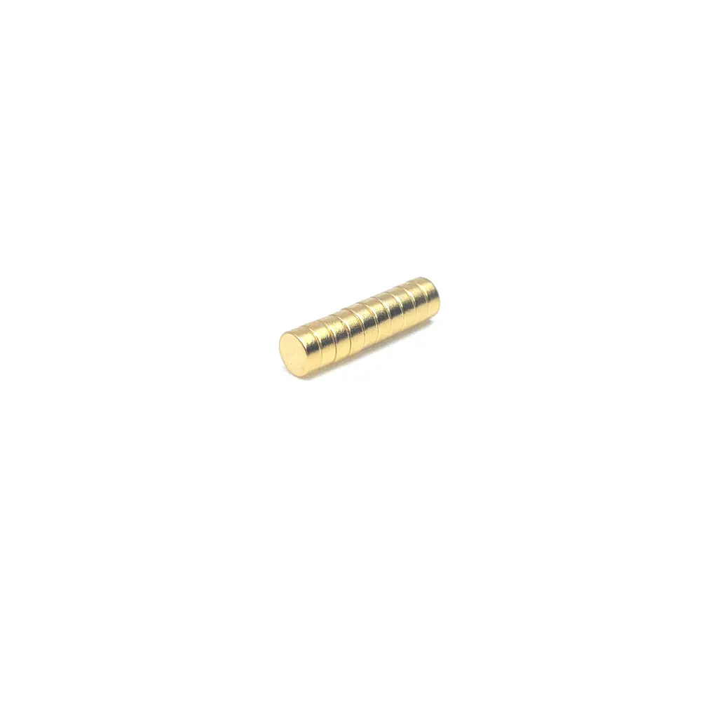 Supermagnet, Skive 5x2 mm, Gull (neodymium)