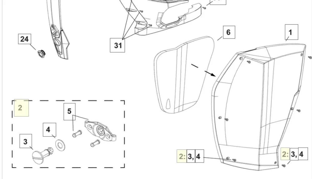 BRP skruesett sidepanel 5009991 – Evinrude G2