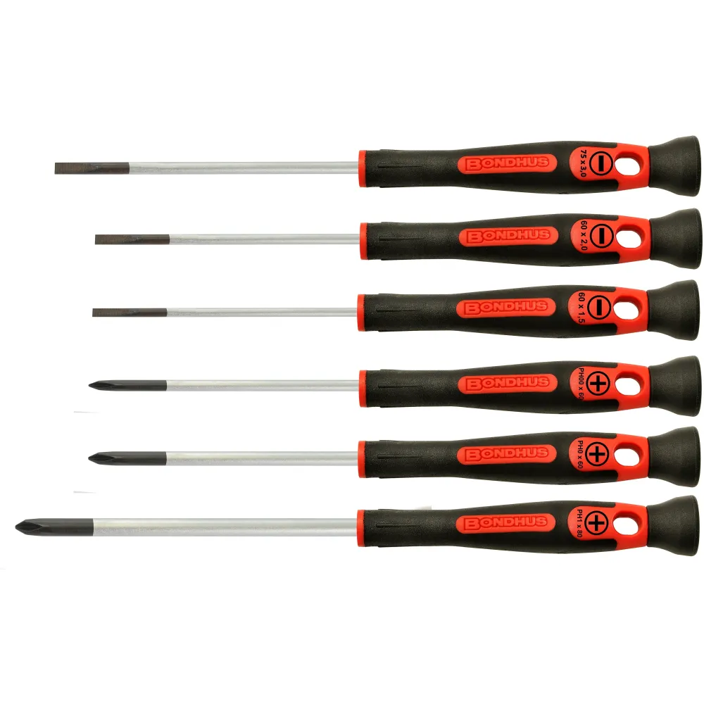 Bondhus Skrutrekkersett 6dl rett/PH/PZ