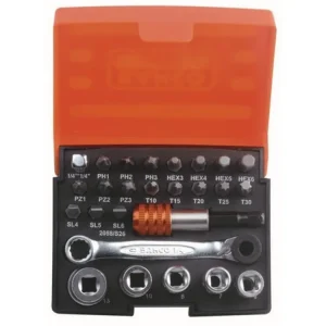 Kompakt Socket Set m/ 26 deler 1/4 Dynamic Drive stikkontakter