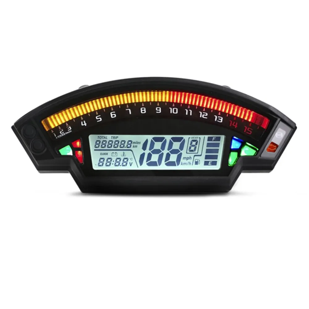 Universal motorsykkel svart tft digital speedometer 14000 rpm bakgrunnsbelysning kilometerteller