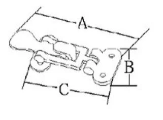 Klemmeangrep RF, 100x46mm, AISI 316, Ø 6,5 mm