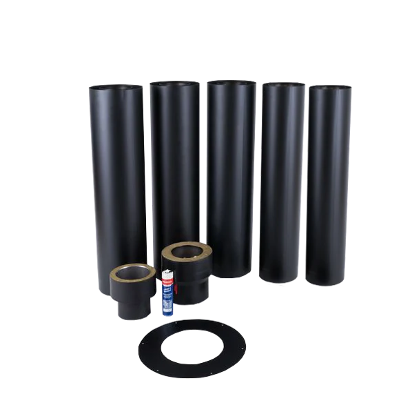 ECC 5,1 meter stålpipe Sort sømløs design