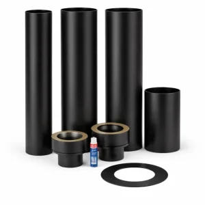 ECC 3,7 meter stålpipe Sort sømløs design