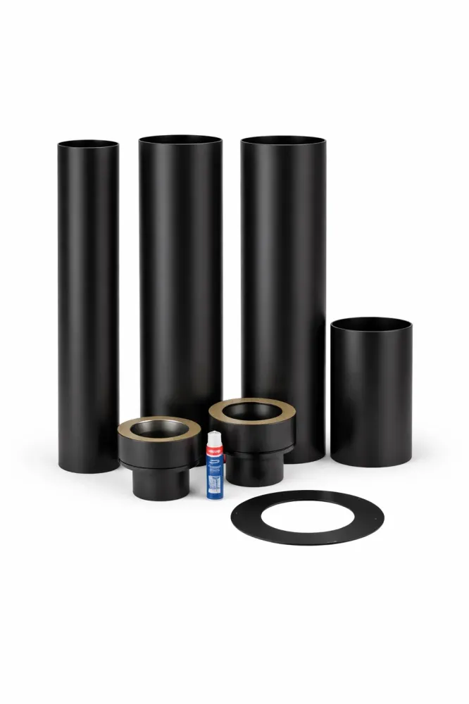 ECC 3,7 meter stålpipe Sort sømløs design