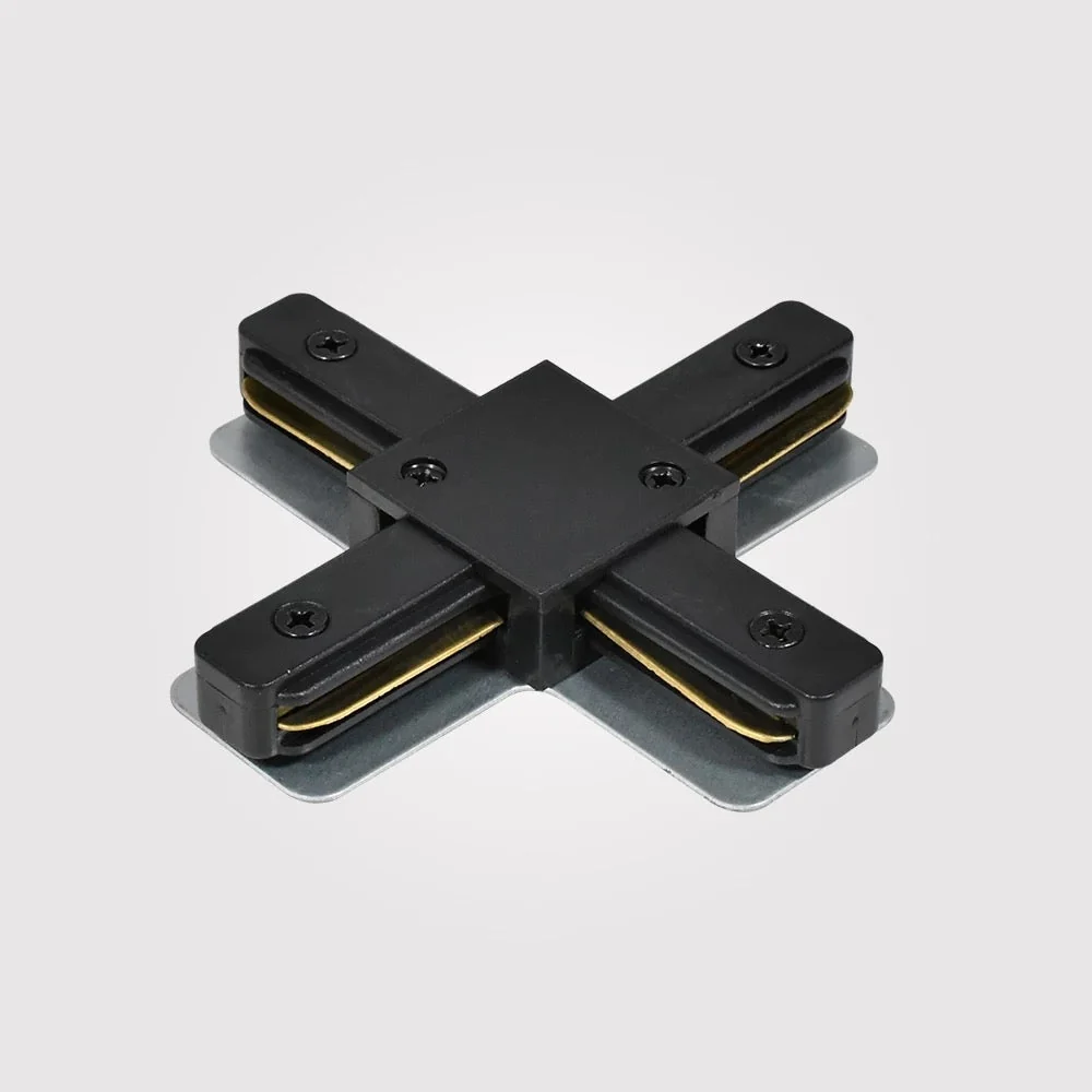 X-stykke Strømskinne 1-Fase Svart