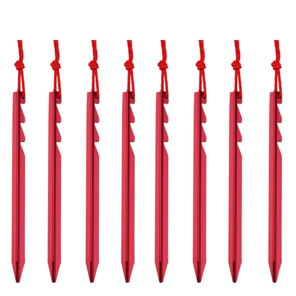 10x Lettvekts Y- formede telt og tarp-plugger av aluminium, 18 cm