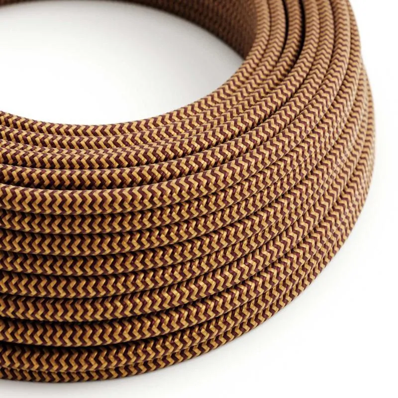 Tekstilkabel Guld/Burgundy
