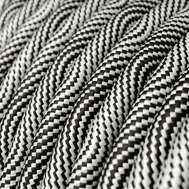 Tekstilkabel Silver/Svart