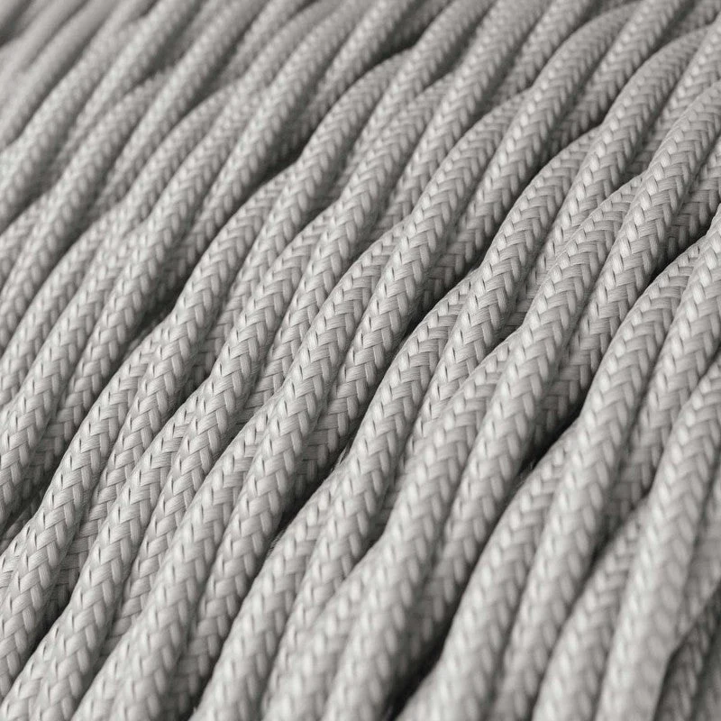 Tvunnet Tekstilkabel Silver