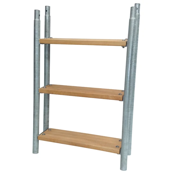 1852, Forlengelse belegningsstige, 3 trinn, eik/g galvanisert stål, 450x120x25 mm