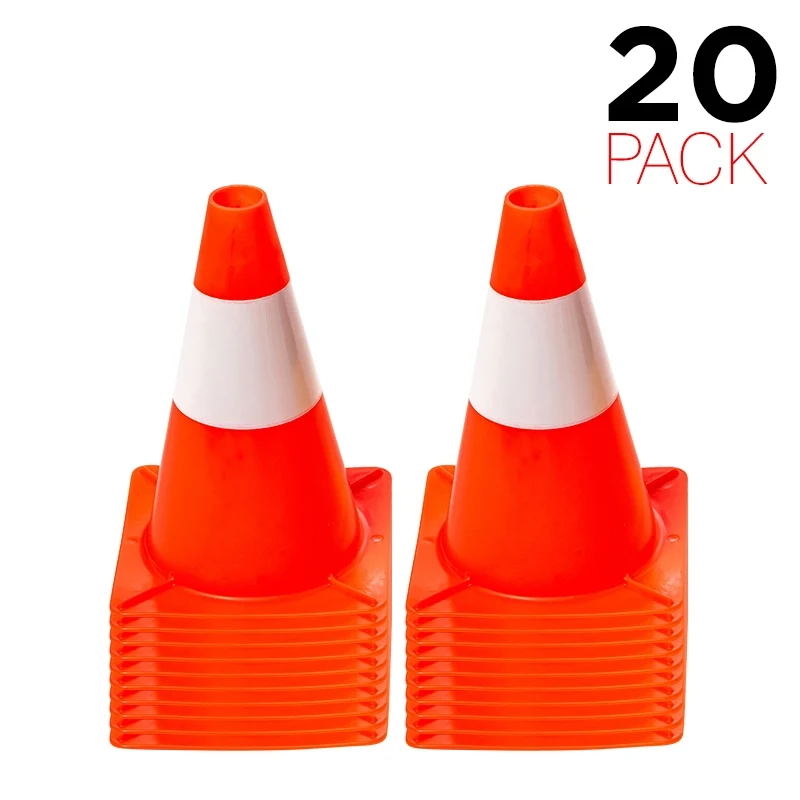 Flexibarrier Trafikkjegle 30 cm - Sett - 20 stk (Oransje/Hvit)
