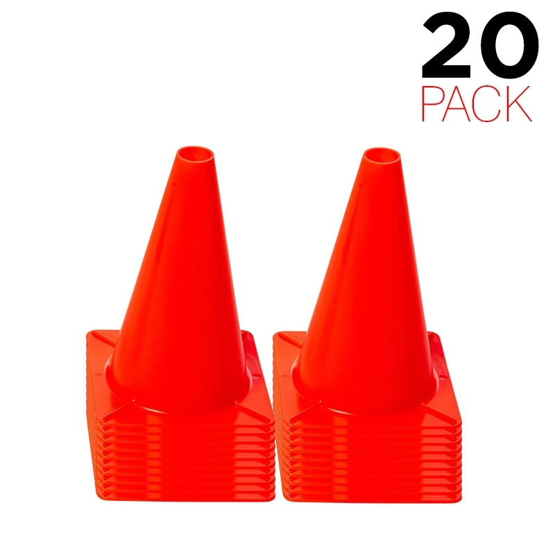 (pakning med 20) Flexibarrier plasttrafikkjegle 30 cm (fluorescerende oransje)