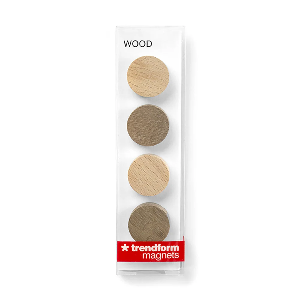 Tre disk WOOD, 4-pakk - kjøleskapsmagneter