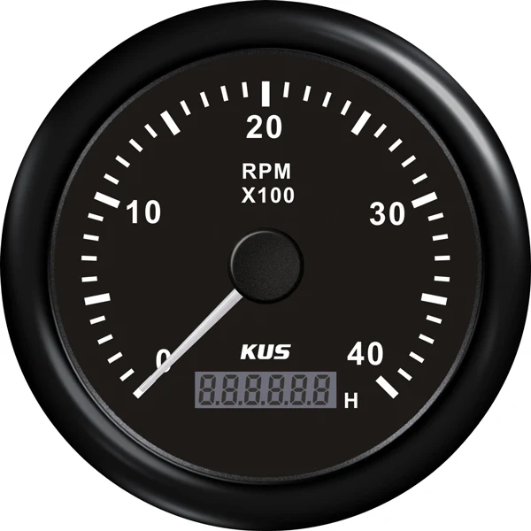 Kus, Turteller Diesel, 0-4000, Sort, IP67, 12/24V, Ø: 85 mm