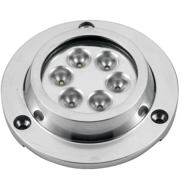 Undervannslys HP LED, Blå, 6 x 3W, 1,5 m kabel, Ø 94 mm, Høyde 21 mm