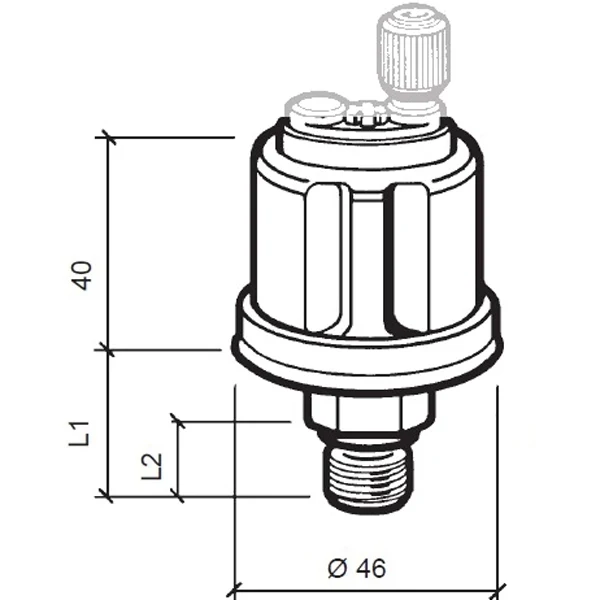 VDO sensor oljetrykk 5 bar, M18x1,5