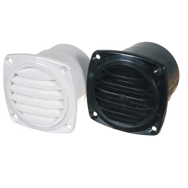 Plastventil med tapp 3" - Sort, Ø: 75 mm, 90 mm x 90 mm